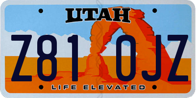 UT license plate Z810JZ