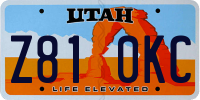 UT license plate Z810KC