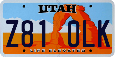 UT license plate Z810LK