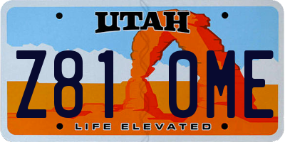 UT license plate Z810ME