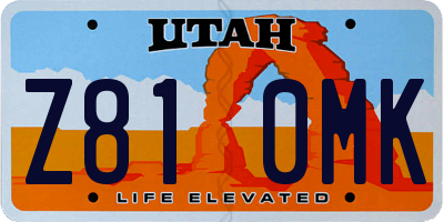 UT license plate Z810MK