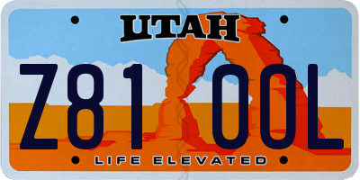 UT license plate Z810OL