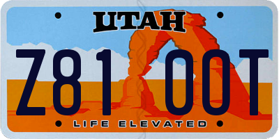 UT license plate Z810OT