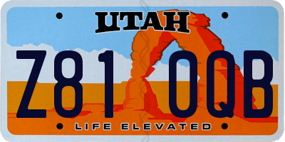 UT license plate Z810QB