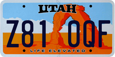 UT license plate Z810QF