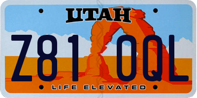 UT license plate Z810QL