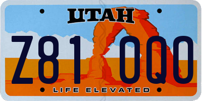 UT license plate Z810QO