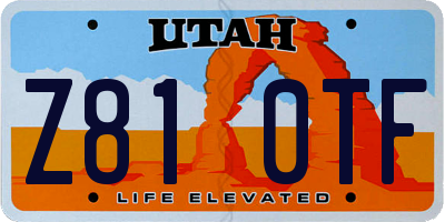 UT license plate Z810TF