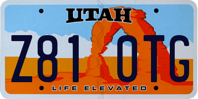 UT license plate Z810TG