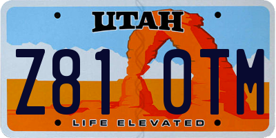 UT license plate Z810TM