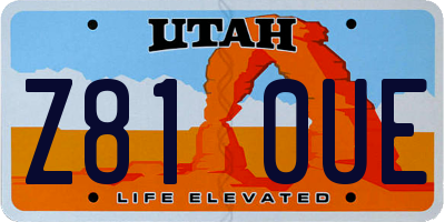 UT license plate Z810UE
