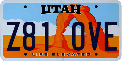 UT license plate Z810VE