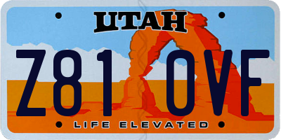 UT license plate Z810VF