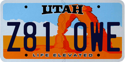 UT license plate Z810WE