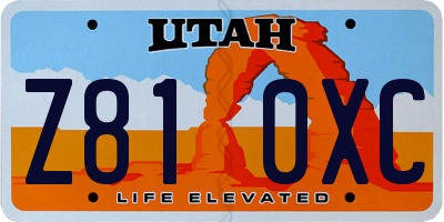 UT license plate Z810XC