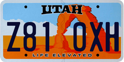 UT license plate Z810XH