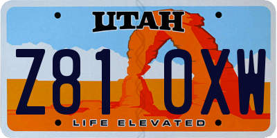 UT license plate Z810XW