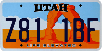 UT license plate Z811BF