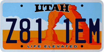 UT license plate Z811EM