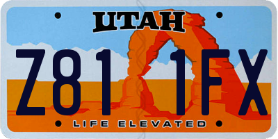 UT license plate Z811FX