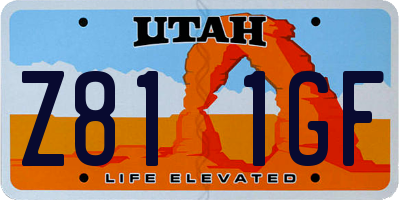 UT license plate Z811GF