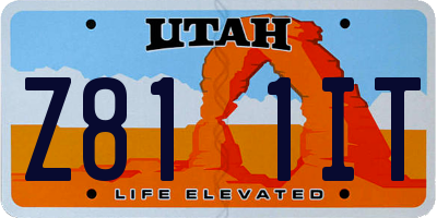 UT license plate Z811IT