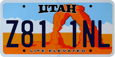 UT license plate Z811NL