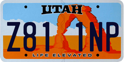 UT license plate Z811NP