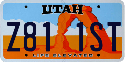 UT license plate Z811ST