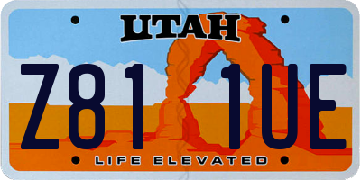 UT license plate Z811UE