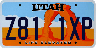 UT license plate Z811XP