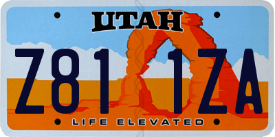 UT license plate Z811ZA