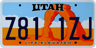 UT license plate Z811ZJ