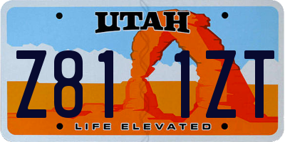 UT license plate Z811ZT