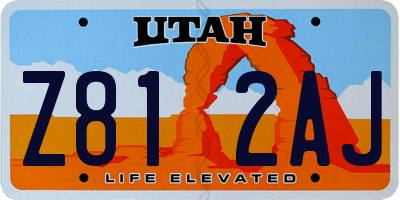 UT license plate Z812AJ