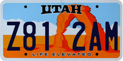 UT license plate Z812AM