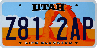 UT license plate Z812AP