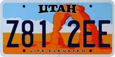 UT license plate Z812EE