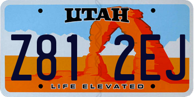 UT license plate Z812EJ