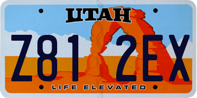 UT license plate Z812EX