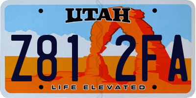 UT license plate Z812FA