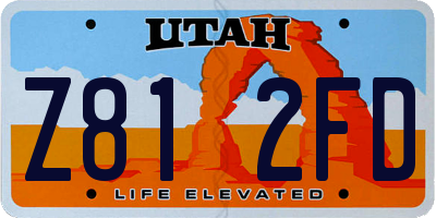 UT license plate Z812FD