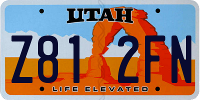 UT license plate Z812FN