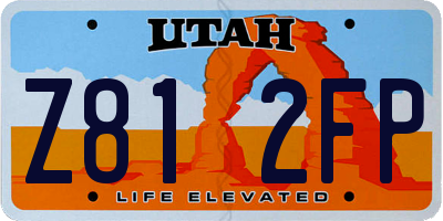 UT license plate Z812FP
