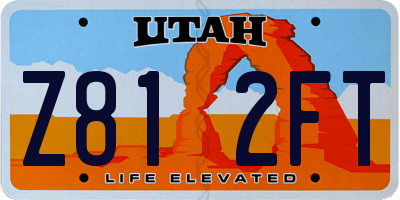 UT license plate Z812FT