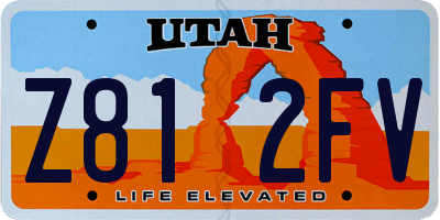 UT license plate Z812FV