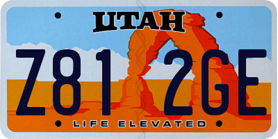 UT license plate Z812GE