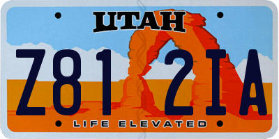 UT license plate Z812IA