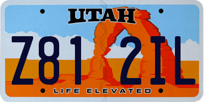 UT license plate Z812IL