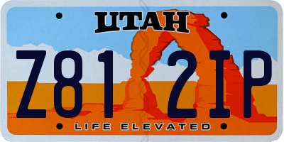 UT license plate Z812IP